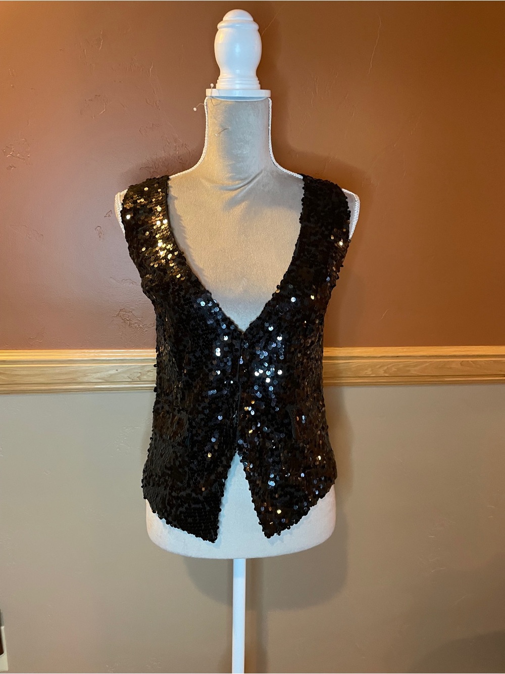 Black Sequin Vest
